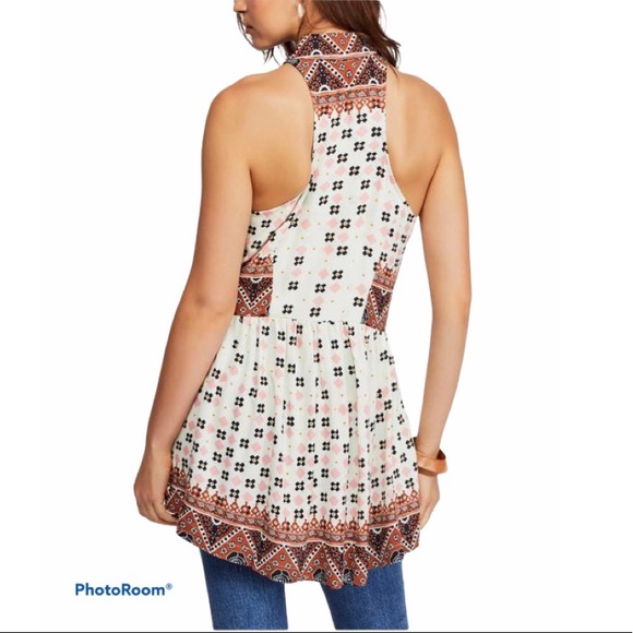 Free People Mixed Print Tunic Size S - Picture 4 of 11